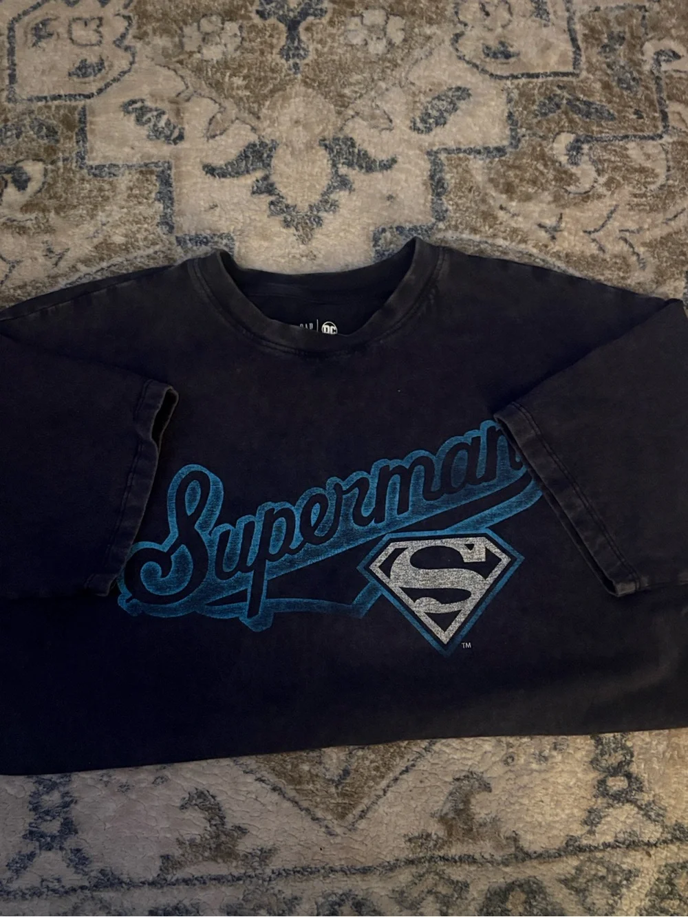 Kids Black Superman Graphic T-Shirt